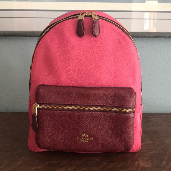 coach pink backpack